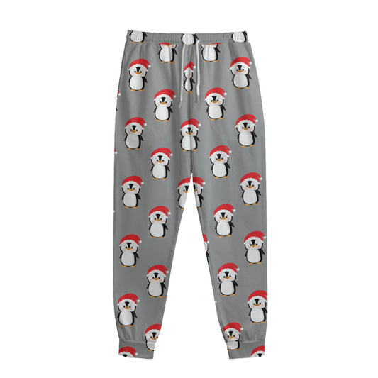 Christmas Santa Penguin Pattern Print Sweatpants