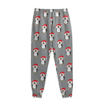 Christmas Santa Penguin Pattern Print Sweatpants