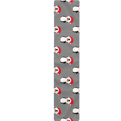 Christmas Santa Penguin Pattern Print Table Runner