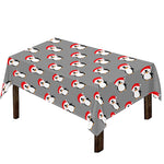 Christmas Santa Penguin Pattern Print Tablecloth