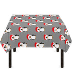 Christmas Santa Penguin Pattern Print Tablecloth