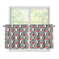 Christmas Santa Penguin Pattern Print Tier Curtains