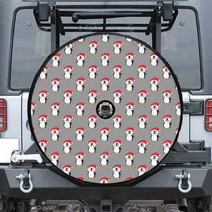 Christmas Santa Penguin Pattern Print Tire Cover With Camera Hole