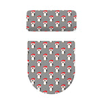 Christmas Santa Penguin Pattern Print Toilet Lid And Tank Cover Set