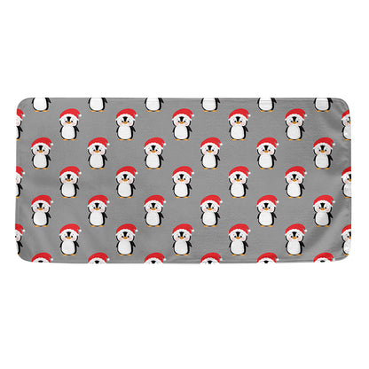 Christmas Santa Penguin Pattern Print Towel