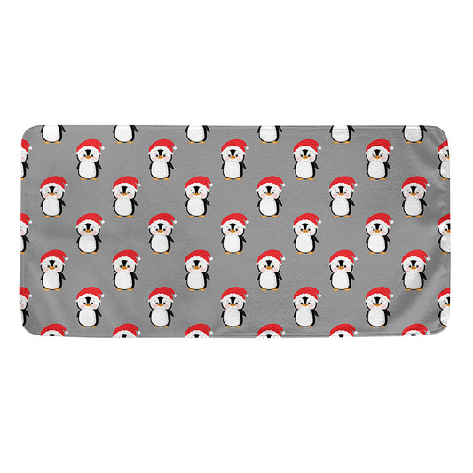 Christmas Santa Penguin Pattern Print Towel