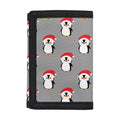 Christmas Santa Penguin Pattern Print Trifold Wallet