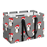 Christmas Santa Penguin Pattern Print Utility Tote Bag