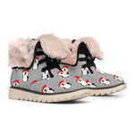 Christmas Santa Penguin Pattern Print Winter Boots