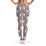 Christmas Santa Penguin Pattern Print Women's Leggings