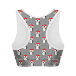 Christmas Santa Penguin Pattern Print Women's Sports Bra