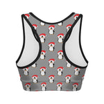 Christmas Santa Penguin Pattern Print Women's Sports Bra