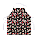Christmas Santa Pug Pattern Print Adjustable Apron