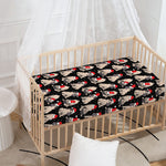 Christmas Santa Pug Pattern Print Baby Crib Sheet