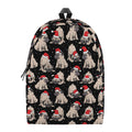 Christmas Santa Pug Pattern Print School Backpack