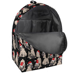 Christmas Santa Pug Pattern Print Backpack