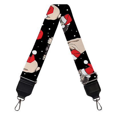 Christmas Santa Pug Pattern Print Bag Strap