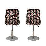Christmas Santa Pug Pattern Print Bar Stool Covers