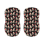 Christmas Santa Pug Pattern Print Bar Stool Covers