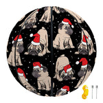 Christmas Santa Pug Pattern Print Basketball