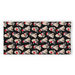 Christmas Santa Pug Pattern Print Beach Towel