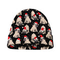 Christmas Santa Pug Pattern Print Beanie