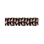 Christmas Santa Pug Pattern Print Bed Runner