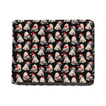 Christmas Santa Pug Pattern Print Bifold Wallet