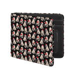 Christmas Santa Pug Pattern Print Bifold Wallet