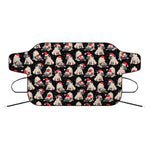 Christmas Santa Pug Pattern Print Car Windshield Snow Cover