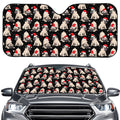 Christmas Santa Pug Pattern Print Car Windshield Sun Shade