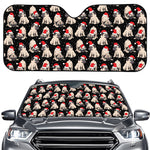 Christmas Santa Pug Pattern Print Car Windshield Sun Shade