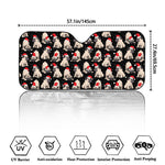 Christmas Santa Pug Pattern Print Car Windshield Sun Shade