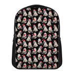 Christmas Santa Pug Pattern Print Casual Backpack