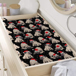 Christmas Santa Pug Pattern Print Changing Pad Cover