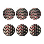 Christmas Santa Pug Pattern Print Coaster Set