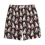 Christmas Santa Pug Pattern Print Cotton Shorts