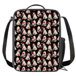 Christmas Santa Pug Pattern Print Crossbody Lunch Bag