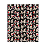 Christmas Santa Pug Pattern Print Curtain
