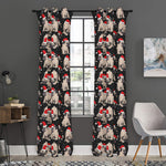 Christmas Santa Pug Pattern Print Curtain
