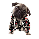 Christmas Santa Pug Pattern Print Dog Zip Up Hoodie