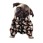 Christmas Santa Pug Pattern Print Dog Zip Up Jacket