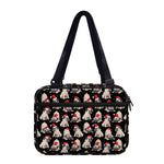 Christmas Santa Pug Pattern Print Double Strap Bible Bag