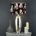 Christmas Santa Pug Pattern Print Drum Lamp Shade