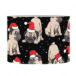 Christmas Santa Pug Pattern Print Drum Lamp Shade