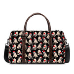 Christmas Santa Pug Pattern Print Duffle Bag