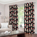 Christmas Santa Pug Pattern Print Extra Wide Grommet Curtains