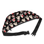 Christmas Santa Pug Pattern Print Fanny Pack
