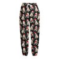 Christmas Santa Pug Pattern Print Fleece Lined Knit Pants