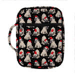 Christmas Santa Pug Pattern Print Front Pocket Bible Bag
